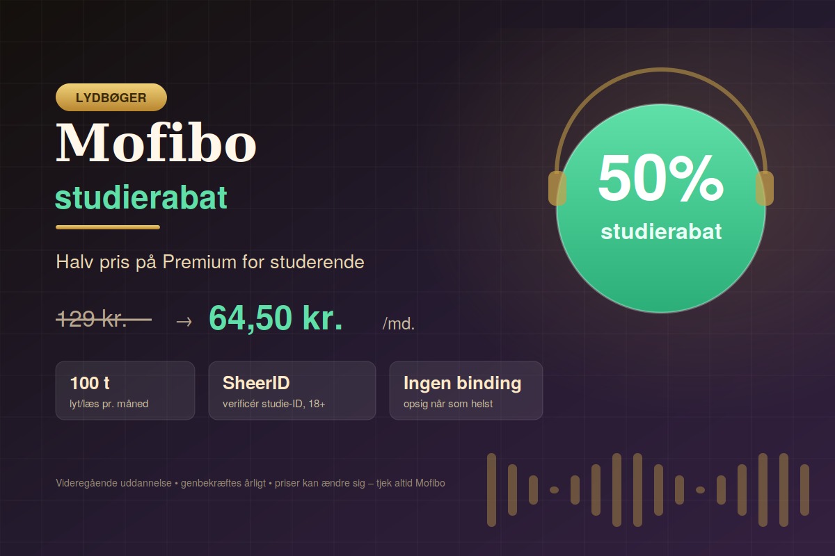 Mofibo studierabat - sådan får du 50% som studerende
